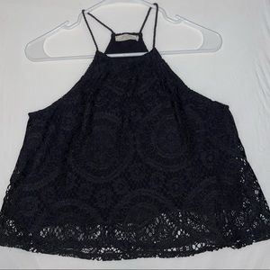 Elodie Black Lace Tank Top - Medium